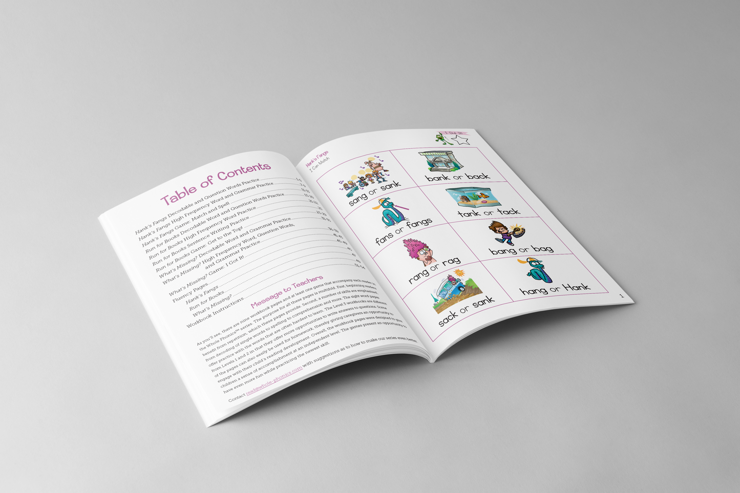 -ang -ank Decodable Books and Workbook Set