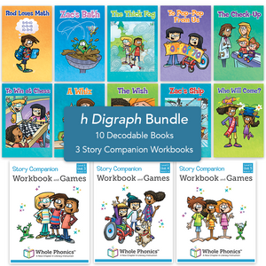 H-digraph Bundle (th, ch, sh, wh) – 10 Decodable Books and 3 Workbooks