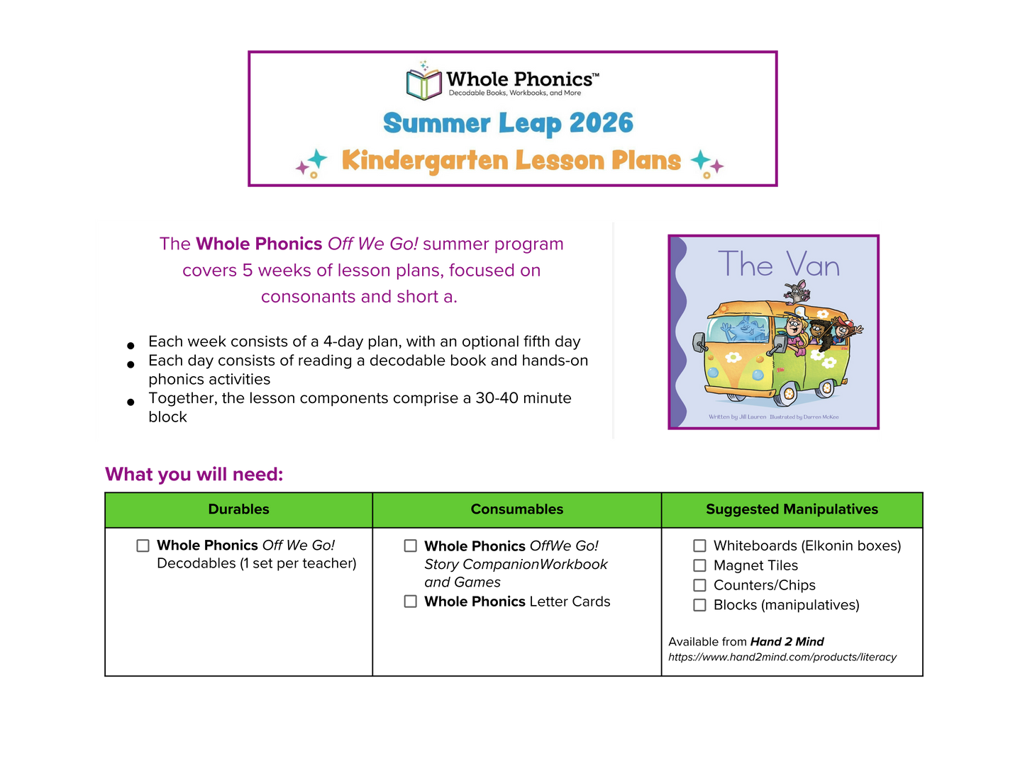 Summer Leap - Kindergarten