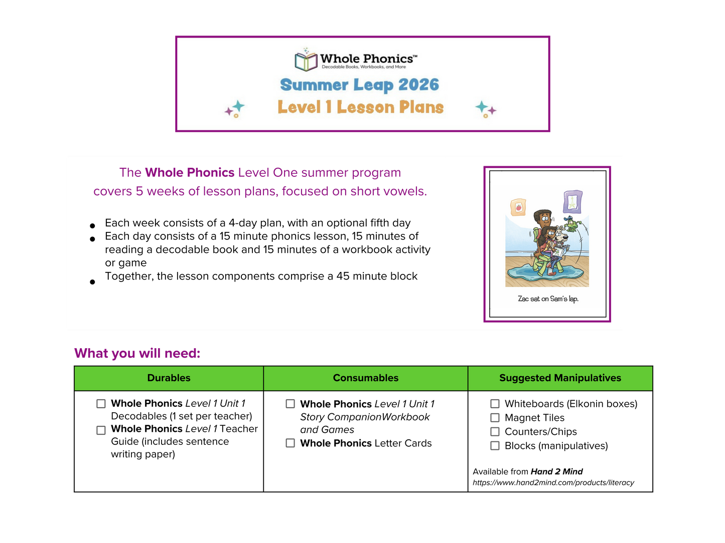 Summer Leap - Grade 1