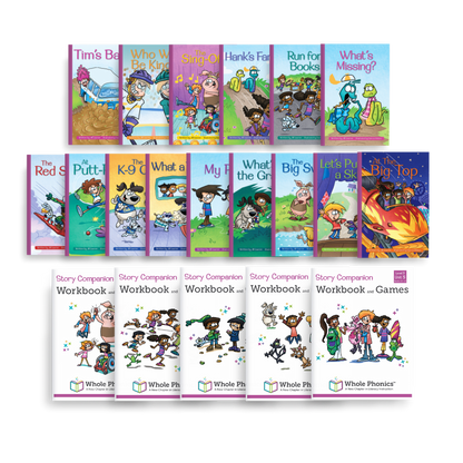 Glued Sounds & CCVC Decodable Books and Workbooks Set