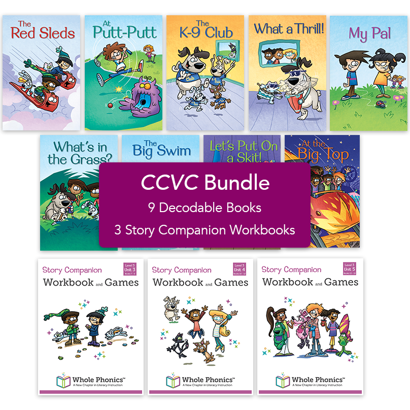 CCVC Bundle (l-blends, r-blends, s-blends) – 9 Decodable Books and 3 Workbooks