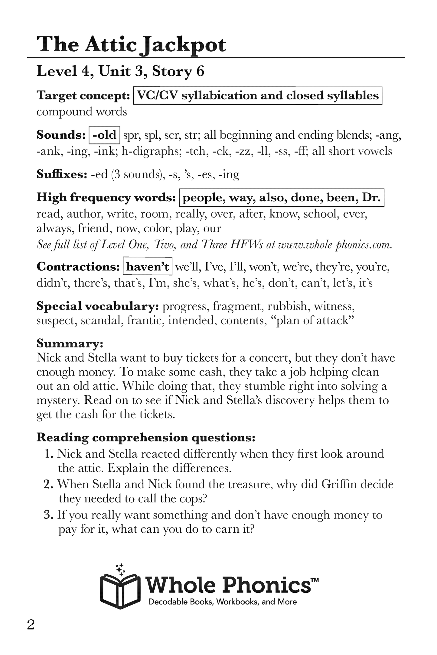 Nick and Stella Adventures Chapter Book - Level 4, Unit 3 Chapter Book