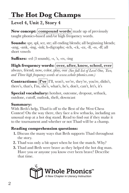 The Beth and Thad Adventures Chapter Book  —  Compound Words (Level 4, Unit 2)