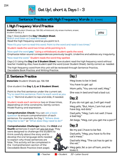 Reading Ready for Whole Phonics Teacher Guide, Level 1