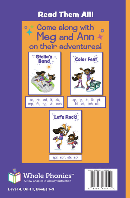 The Meg and Ann Adventures Chapter Book — Ending Blends and Clusters (Level 4, Unit 1)